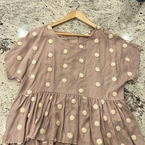 Polka Dotted Peplum Top